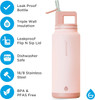 GROSCHE Alpine Flip N Sip Insulated Bottle with Straw Lid - Rose Pink, 40 oz
