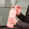 GROSCHE Alpine Flip N Sip Insulated Bottle with Straw Lid - Rose Pink, 40 oz