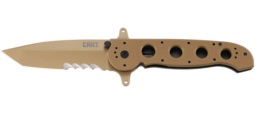 CRKT M16-14DSFG Carson Desert Tan Tanto with Veff Serrations Folding Knife Canada