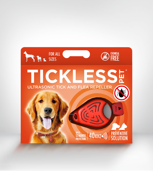 Tickless Classic Pet Chemical-Free Tick and Flea Repeller for all sizes of Dogs - Orange