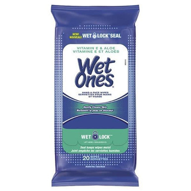 Wet Ones Vitamin E & Aloe Hand & Face Wipes - 20pk