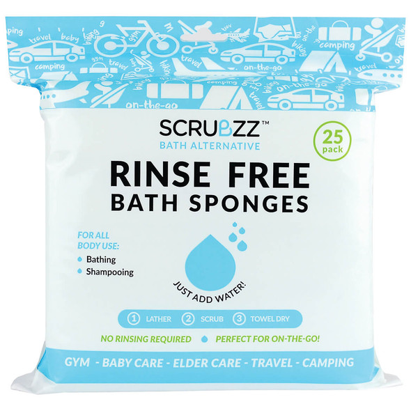 Scrubzz Original Rinse-Free Bath Sponges