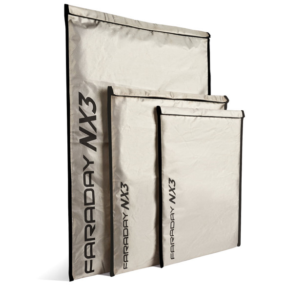 Faraday - NX3 Triple-Layer CYBER Fabric Forensic Bag - 3pc Large Kit 85db ESD/EMP 14540 Canada