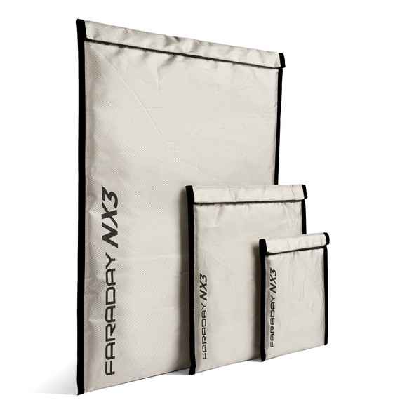 Faraday - NX3 Triple-Layer CYBER Fabric Forensic Bag - 3pc Small Kit 85db ESD/EMP 14538 Canada