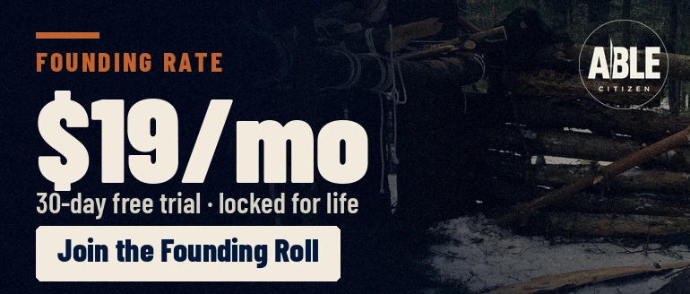 Able Citizen founding rate: $19 a month, 30-day free trial, locked for life. Join the Founding Roll.