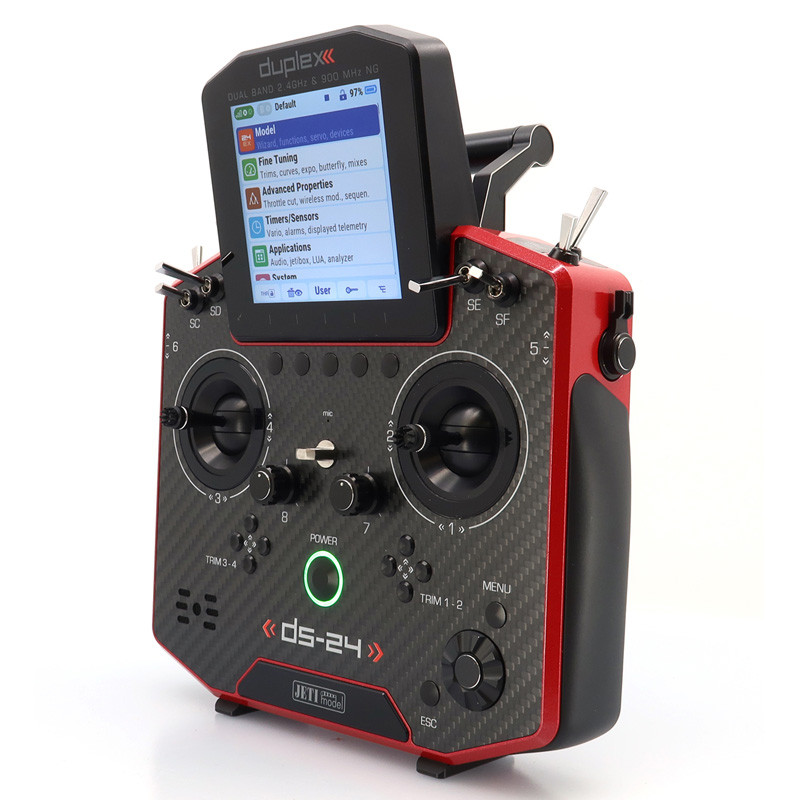 Jeti Model DS24 II Carbon Line Ruby Lacquer Transmitter with REX12
