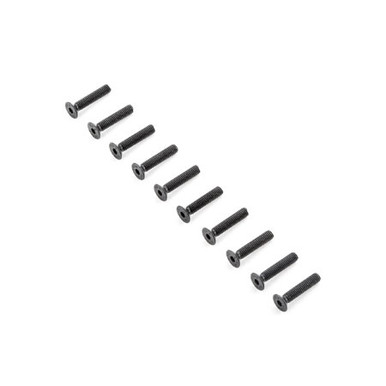 TLR Flat Head screws, M4x20mm, 10pcs, 8X Elite