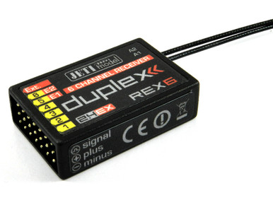 Jeti Model Duplex REX6 6 Channel Full Range Receiver with Integrated Expander and UDI Digital Output, JDEXRR6