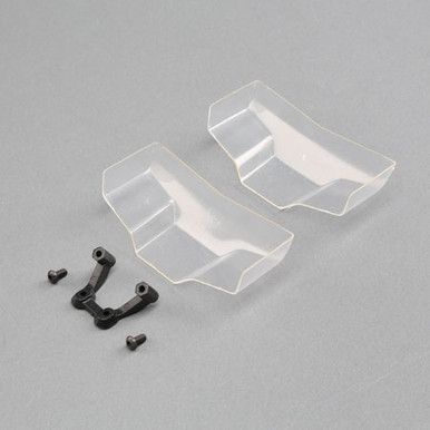 TLR Low Front Wing, Clear, with Mount, 2pcs, 22 5.0 DC Elite