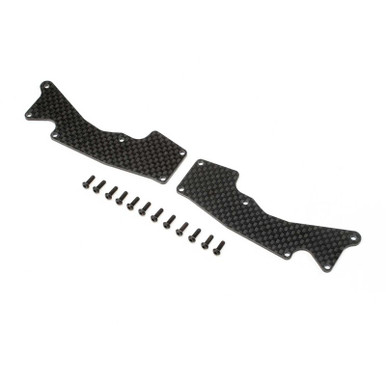 TLR Front Arm Inserts, Carbon, 8XT