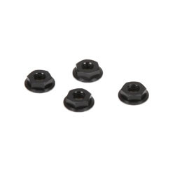 TLR M4 Aluminium Serrated Nuts, Low Profile, Black, 4pcs, 22 5.0, 22X-4