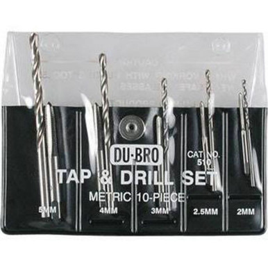 Dubro 10 Piece Metric Tap and Drill Set, Part 510