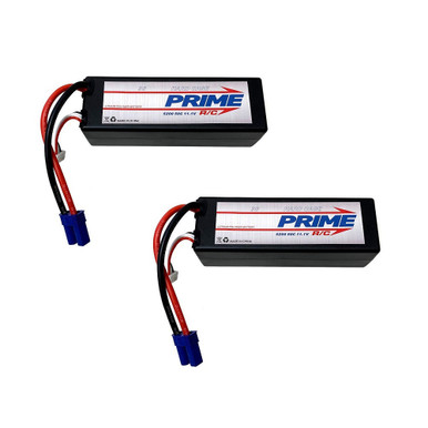 Prime RC 5200mAh 3S 11.1v 50C Hard Case LiPo Battery with EC5 Connector, 2 Pack Combo for 6S Cars