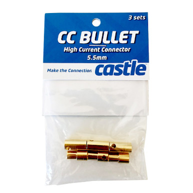 Castle Creations High Current Bullet Connector Set, 5.5mm, CC-BULLET-5.5