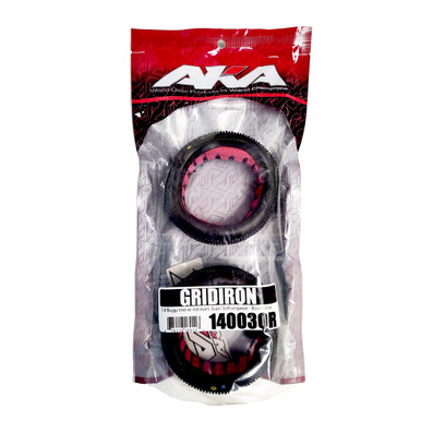 AKA Gridiron 1/8 Super Soft Long Wear Buggy Tyres with Red Inserts, 2pcs