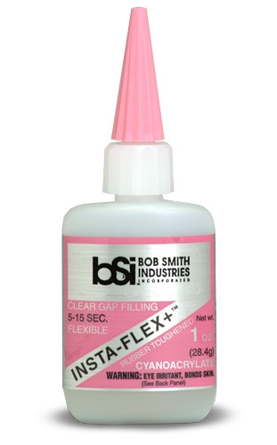 Bob Smith Industries Insta-Flex+ Clear Rubber CA Glue, 1oz