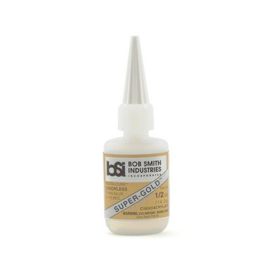 Bob Smith Industries Super-Gold Thin Foam Safe CA Glue, 1/2oz