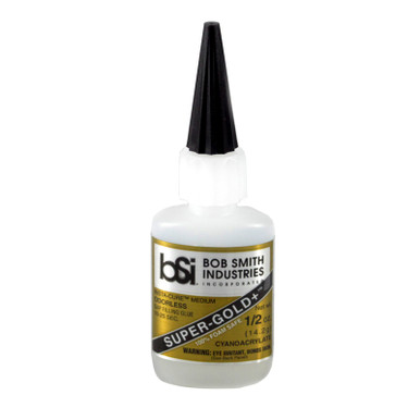 Bob Smith Industries Super-Gold Medium Foam Safe CA Glue, 1/2oz