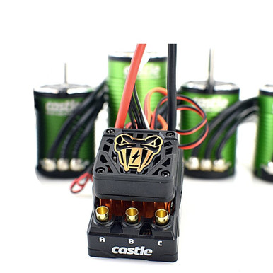Castle Creations Copperhead 10 4S Brushless Sensored ESC with 1406-4600kv Motor, 010-0166-01