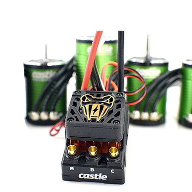 Castle Creations Copperhead 10 4S Brushless Sensored ESC with 1406-2280kv Motor, 010-0166-06