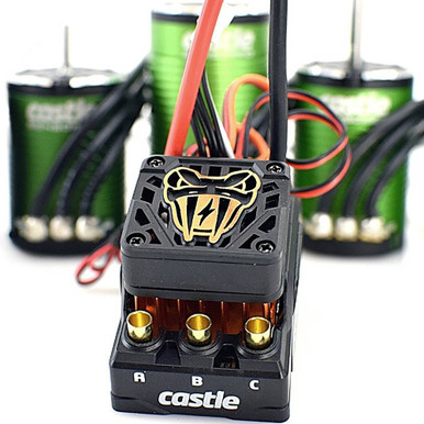 Castle Creations Copperhead 10 4S Brushless Sensored ESC with 1412-2100kv 5mm Shaft Motor, 010-0166-15