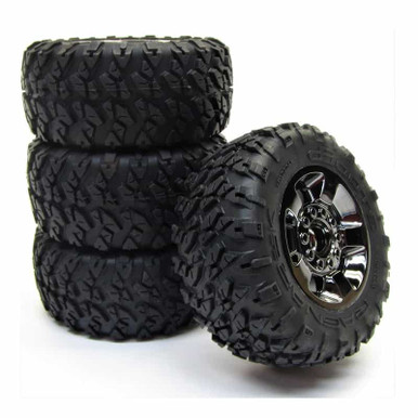 Arrma Ragnarok Mt Tire Set, Mounted, Black Chrome, 2pcs, AR550053, Clearance