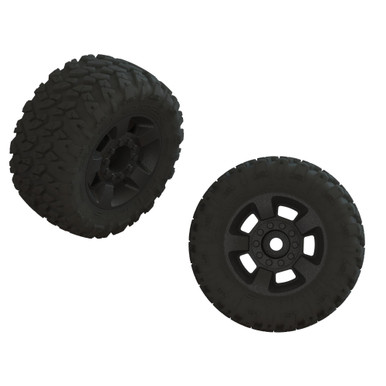 Arrma dBoots RAGNAROK Tyre Set Glued on Black Rims, 2pcs, Clearance