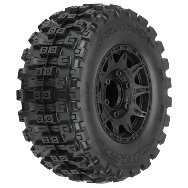 Proline Badlands MX28 HP 2.8in Belted Tyres Mounted on Raid 6x30 Wheels, F/R, PR10174-10