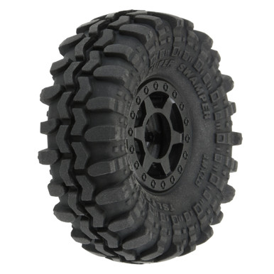 Proline 1/24 Super Swamper F/R 1.0inch Tires Mounted on 7mm Black Wheels, 4pcs