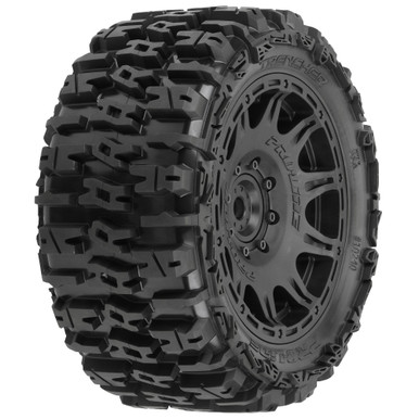Proline Trencher 5.7 Tyres Mounted on Raid Black Wheels, 2pcs, X-MAXX, Kraton 8S