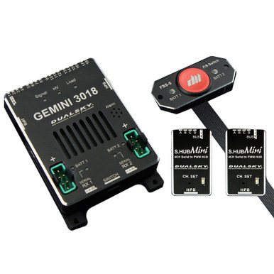 Dualsky Gemini 3018 Deluxe Power Supply with two S-Hub Mini PWM Convertors - Futaba