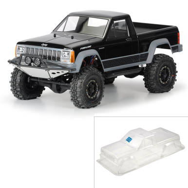 Proline Jeep Comanche Full Bed Clear Body, 12.3 Crawler Wheels, PR3362-00