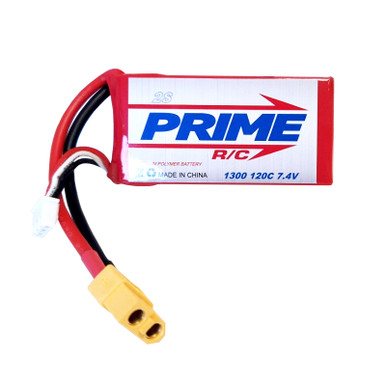 Prime RC 1300mAh 2S 7.4v 120C LiPo Battery with XT60 Connector