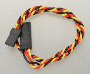 Hitec 12in Twisted Heavy Duty Servo Extension Lead