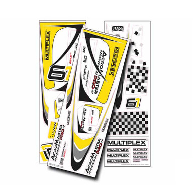 Multiplex Yellow and Silver Decal Set, AcroMaster Pro