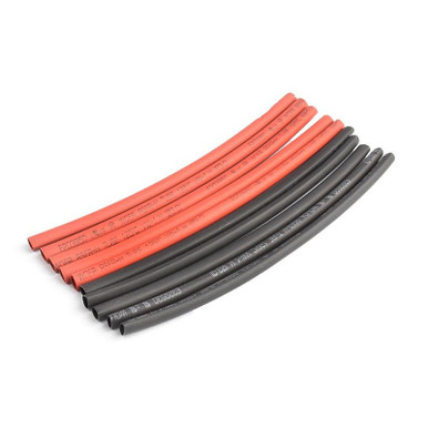 TRC 3mm PE heat shrink red & black, 10cm long, 5sets/bag