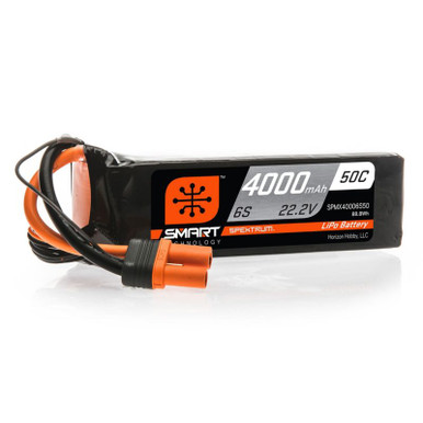 Spektrum 4000mah 6S 22.2v 50C Smart LiPo Battery with IC5 Connector