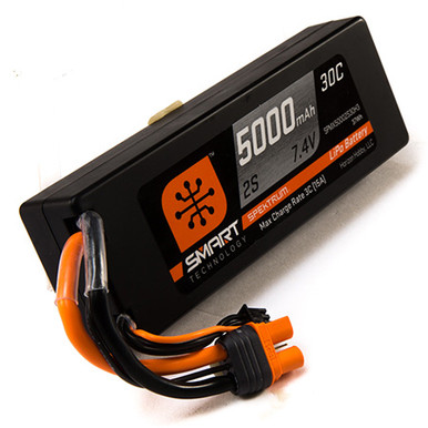 Spektrum 5000mah 2S 7.4v 30C Smart Hard Case LiPo Battery with IC3 Connector