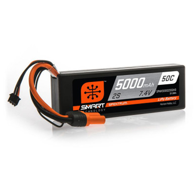 Spektrum 5000mah 2S 7.4v 50C Smart Hard Case LiPo Battery with IC3 Connector