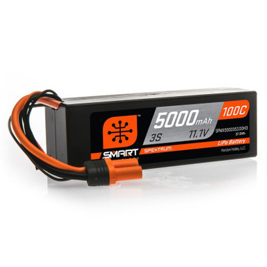 Spektrum 5000mah 3S 11.1v 100C Smart Hard Case LiPo Battery with IC3 Connector