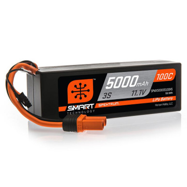 Spektrum 5000mah 3S 11.1v 100C Smart Hard Case LiPo Battery with IC5 Connector
