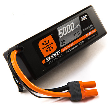 Spektrum 5000mah 3S 11.1v 30C Smart Hard Case LiPo Battery with IC5 Connector