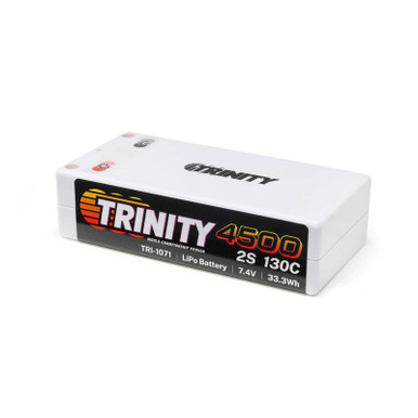 Trinity Racing 4500mah 2S 7.4V 130C Shorty LiPo Battery with 5mm Bullet Connectors