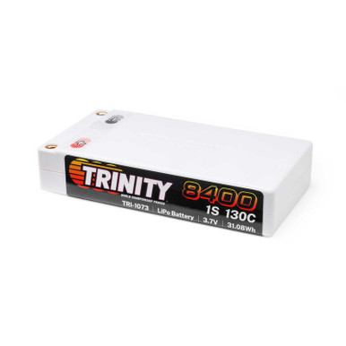 Trinity Racing 8400mah 1S 3.7V 130C Shorty LiPo Battery with 5mm Bullet Connectors