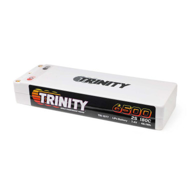 Trinity Racing 6500mah 2S 7.4V 180C LiPo Battery with 5mm Bullet Connectors