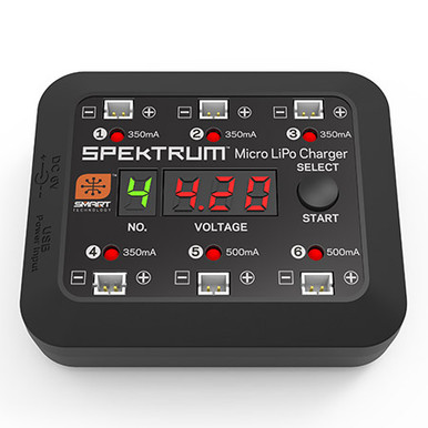 Spektrum Spektrum Micro 6 Port DC/USB 1S LiPo Battery Charger