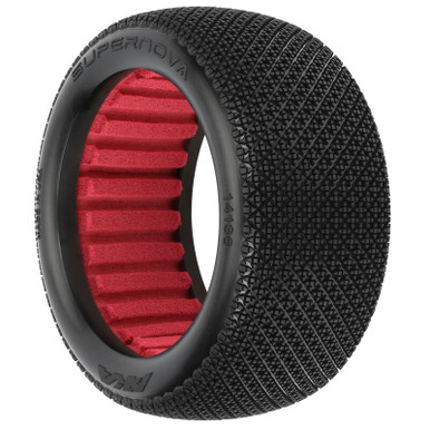 AKA Supernova 1/8 Super Soft Truggy Tyres with Red Inserts, 2pcs