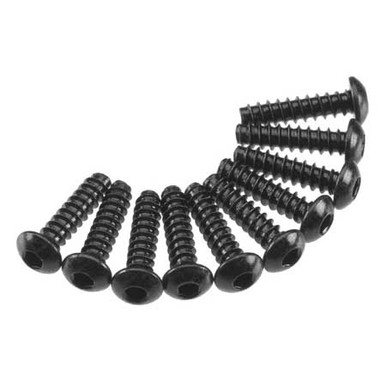 Axial Hex Tap Button Head Screw M3x12mm Black (10), AXA436