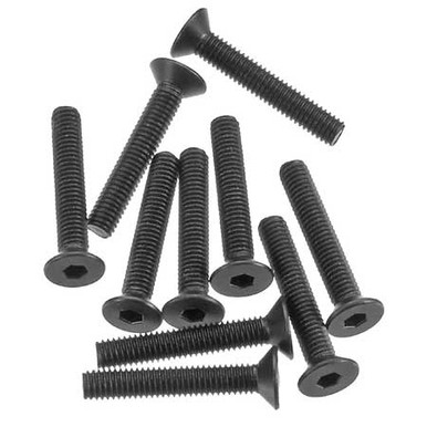 Axial Hex Socket Flat Head Screw M3x18mm Black (10), AXA148