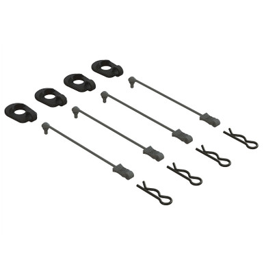 Arrma Body Clip Retainers 1/5 Scale, Black, 4pcs, 8S BLX, AR390294